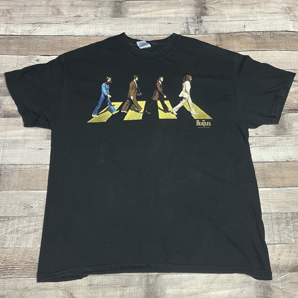 Beatles Shirt Size XL Black Vintage 2004 Abbey Road Band Tee